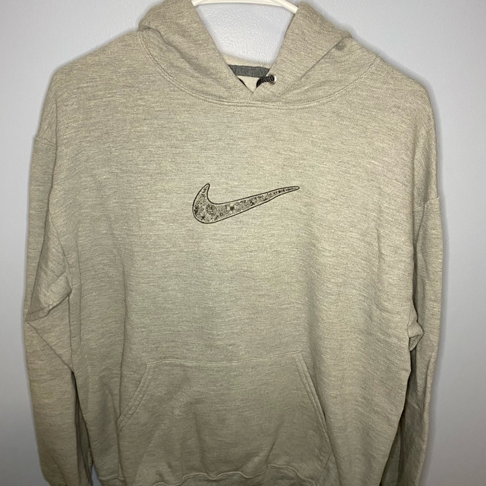 Grey hand made nike sweatshirt